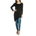 24seven Comfort Apparel Long Sleeve Knee Length Asymmetrical Tunic Top, R0112017, Made in USA