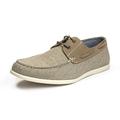 Bruno Marc Men's Canvas Boat Shoes Slip on Lace Up Loafers Casual Shoes PROVINCE_02 KHAKI Size 8