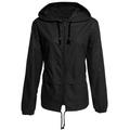 Fashion Thin Section Ladies Waterproof Clothing Hooded Drawstring Outdoor Hiking Rain Jacket Women Jackets