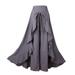 Promotion Clearance!Women Fashion Tie-Waist Wrap Skirts Pants Casual Navy Chiffon Ruffle Wide Leg Loose Dress