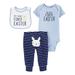 Child of Mine by Carter's Baby Boy Short Sleeve Bodysuit, Pant and Bib Outfit Set, 3pc
