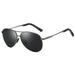 Cyxus Pilot Polarized Sunglasses UV400 Protection Anti Glare Gun Metal Frame & Black Lenses Eyewear Outdoor For Women Men 1489B08