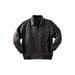KingSize Men's Big & Tall Embossed leather bomber jacket