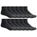 Yacht & Smith Mens Ankle Wholesale Bulk Pack Athletic Sports Socks, by SOCKS'NBULK - Many Colors, King Size (Mens 13-16) (Mens 13-16 (Shoe Size 12-14), 12 Pairs Black)