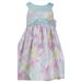 Bonnie Jean Little Girl Mint-Green Multicolor Butterfly Print Shantung Dress, Mint, 6X