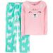 Carter's Little Girls 2 Piece Snug Fit Cotton Top and Fleece Bottoms Pajamas Set Size 4