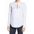 MICHAEL Michael Kors NEW White Womens Size Medium M Tie-Neck Blouse