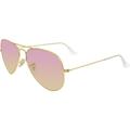 Ray-Ban Women's Mirrored Aviator RB3025-112/4T-58 Gold Aviator Sunglasses