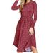 Vintage Polka Dot Printed Dress Robe Femme Autumn Winter O-neck Pockets Dress Casual Dress Long Sleeve Midi Dresses