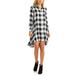 Women's Hi Lo Plaid Shirt Dress