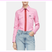 Calvin Klein Jeans Cotton Western Shirt, Begonia Pink, Size L, MSRP $118