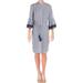 Lauren Ralph Lauren Womens Embroidered Quarter Button-Down Casual Dress