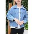 Kids Girls Modern Styled Button Up Denim Jacket