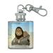 Lion on a Rock Stainless Steel 1oz Mini Flask Key Chain