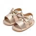Brand Sale! Summer Baby Girl Cute PU comfortable Sandals Soft Sole Anti-slip Bow-knot Crib Shoes First Walkers Walking Shoes Gold