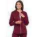 Cherokee Luxe Sport Scrubs Warm Up Jacket for Women Zip Front CK300, XXS, Wine