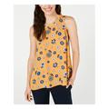 ANNE KLEIN Womens Yellow Floral Sleeveless Jewel Neck Tank Top Size XL