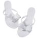 Women Jelly flip Flop Bow Sandals-Beach Flat Rivets Rain Ankle Strap Thong wedding Sandals White