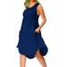 Niuer Basic Solid Color Sundress For Women Beach Vacation Casual Loose Tank Dress Soft Comfy Sleeveless T Shirt Dress