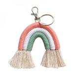 Nordic Kids Room Rainbow Hanging Decoration Macrame Rainbow Keychains Child Room Decoration Boho Cotton Rope Wallet Decoration