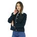 $148 Calvin Klein women's Blue Black Denim Trucker Jacket Size M