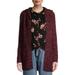 No Boundaries Juniors' Space Dye Hooded Cardigan with Pockets