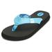 Floopi Classic Summer Flip Flop Thong Sandals for Women-Comfort Strap and Yoga Mat Padding Insoles for Support-Printed Soft Jersey Lining, Non Slip Soles