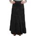 Women's Button Front Long Ankle Length Tiered Corduroy Maxi Skirt