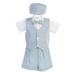 Lito Little Boys Light Blue Vest Shorts Hat Easter Outfit Set