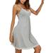 Sexy Dance Cubwear Dress for Womens V-neck Suspender Mini Dress Solid Color Sleeveless Swing Dress