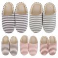 Cyber Monday Clearance Autumn Winter Cotton Slippers Striped Indoor Soft Bottom Non-Slip Slippers For Home Shoes ï¼ŒGray Blue 40-41