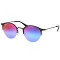 Ray-Ban RB3578 186/B1 Round Blue Violet Gradient Mirror Lens Black Frame Sunglasses