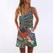 TANGNADE Fashion Women Bandage Bodycon Sleeveless Evening Sexy Party Cocktail MiNi DressWomen's Summer Bohemian Casual Printed Maxi Party Cocktail Beach Dress Sundress