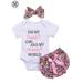 Luxtrada 3PCS Newborn Infant Baby Girls Outfit Clothes Romper Jumpsuit Bodysuit + Pants Shorts + Headband Outfit Set