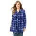 Woman Within Women's Plus Size Pintucked Flannel Shirt