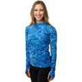 Aqua Design Women Long Sleeve Sun Protection Rash Guard Swim Surf Snorkel Shirt with Thumb Holes: Royal Ripple size M