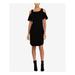 RALPH LAUREN Womens Cold Shoulder Velvet Short Sleeve Scoop Neck Tunic Cocktail Dress Size