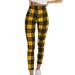 Listenwind Women Tartan High Waist Trousers Slim Stretchy Long Skinny Pencil Pants Plaid Buttoms