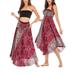 Summer Boho Women Bohemian Full Maxi Long Gypsy Skirt Chiffon Elegant Floral Print Casual Two Style To Wear Beach Swing Skirt Dress Sun Dress