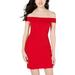 Teeze Me Womens Juniors Off-The-Shoulder Ribbed Party Dress