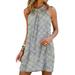 Sexy Dance S-5XL Sleeveless Summer Dresses for Trendy Ladies Casual Loose Tie Dye Beach Sundress Comfort A Line Dress Gray S(US 2-4)