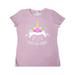 Inktastic Easter-Corn Cute Lamb with Unicorn Horn and Flowers Adult Women's T-Shirt Female Pink XL