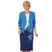 AmeriMark Women's Floral Dress and Open Front Jacket 2 Piece Set by Maya Brooke