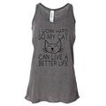 Women's Funny Tank Top "I Work Hard So My Cat Can Live A Better Life" Shirts Small, Charcoal Gray
