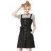 Allegra K Junior's Adjustable Strap A-Line Overall Denim Dress