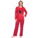 Playful Silhouette Kittens 2-Piece Solid Pajama Set