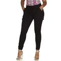 V.I.P.JEANS CG Collection Cargo High Waisted Jogger Skinny Drawstring Black Twill Plus Size 2XL