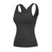 UKAP Yoga Workouts Tops Activewear For Women Built In Bra Tank Tops Ladies Sleeveless Mesh Padded Sports T Shirt Yoga Workout Gym Fitness Vest Shaper Clothes