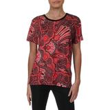 Lauren Ralph Lauren Womens Printed Short Sleeves T-Shirt