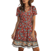 Styleword Women's Wrap V Neck Ruffle Floral Boho Dress A Line Swing Sundress